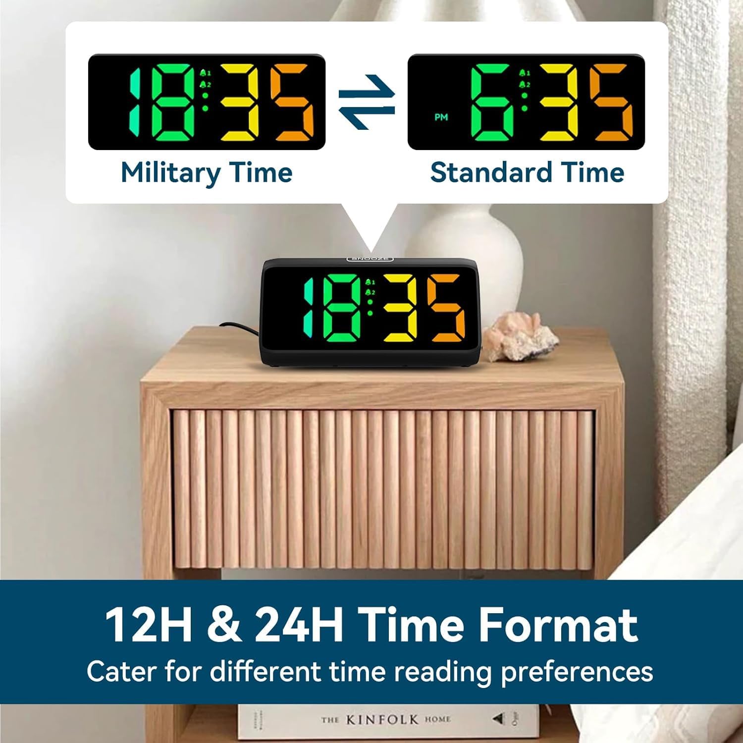 Thumbnail 6 de Netzu 6208D Digital Alarm Clock with RGB Display, Dual Alarms and 5 Brightness Levels