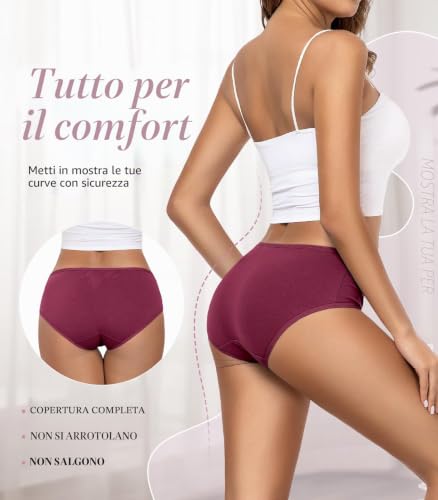 Detalle de Mutande Donna Culotte TANSTC 6 Slip in Cotone Elasticizzato – Vita Bassa