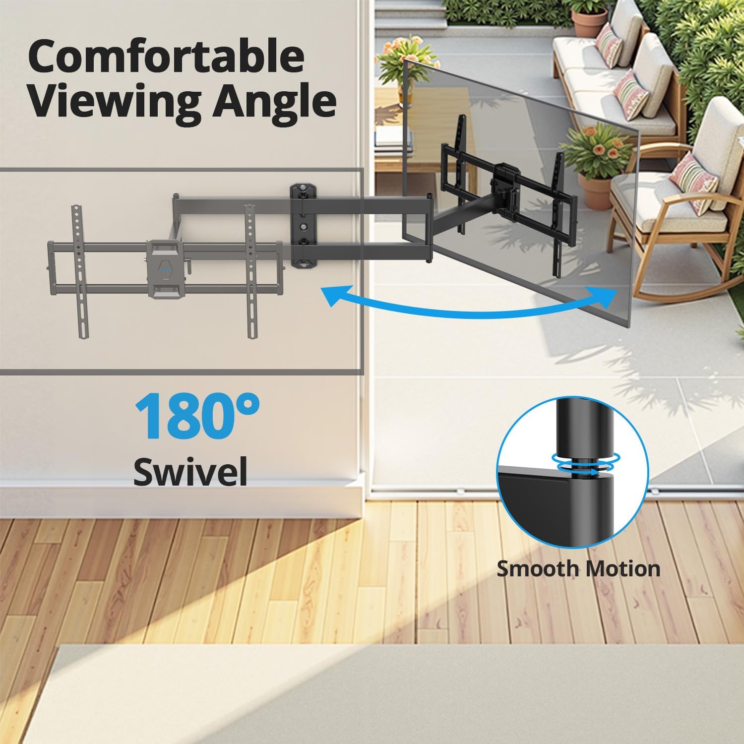 Thumbnail 3 de USX STAR Corner TV Wall Mount Long Arm (Full Motion) for 37–84" TVs