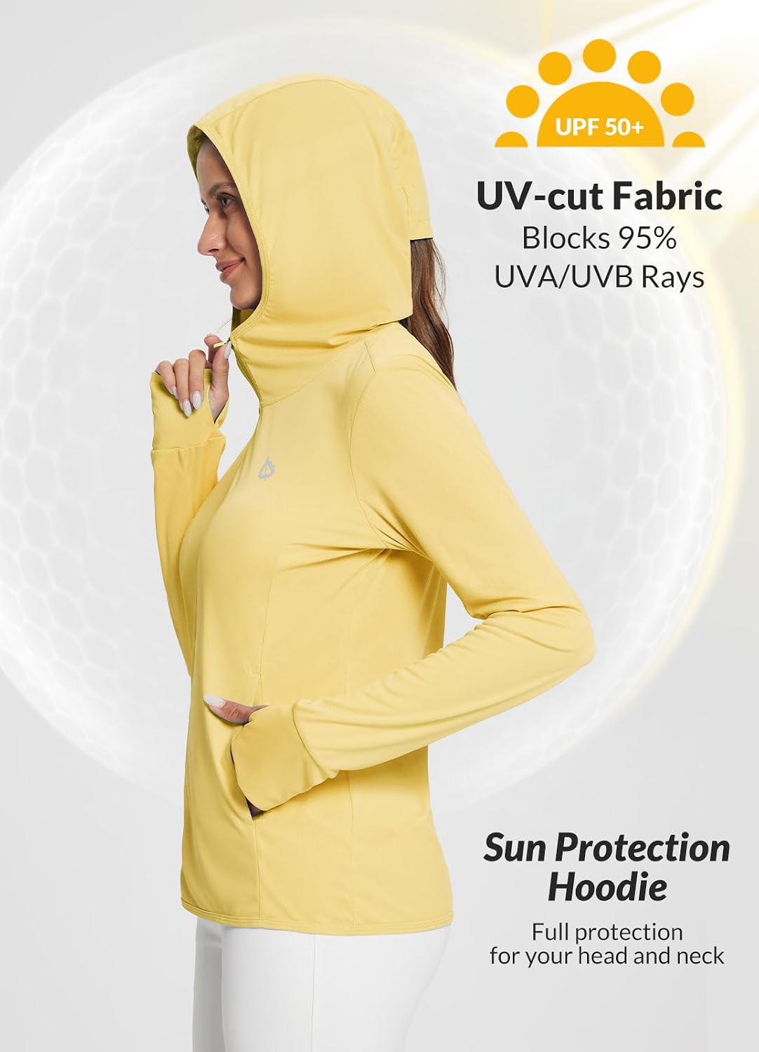 Detalle de baleaf Women's Sun Protection Jacket Hoodie – Lightweight UPF 50+ Cover Up