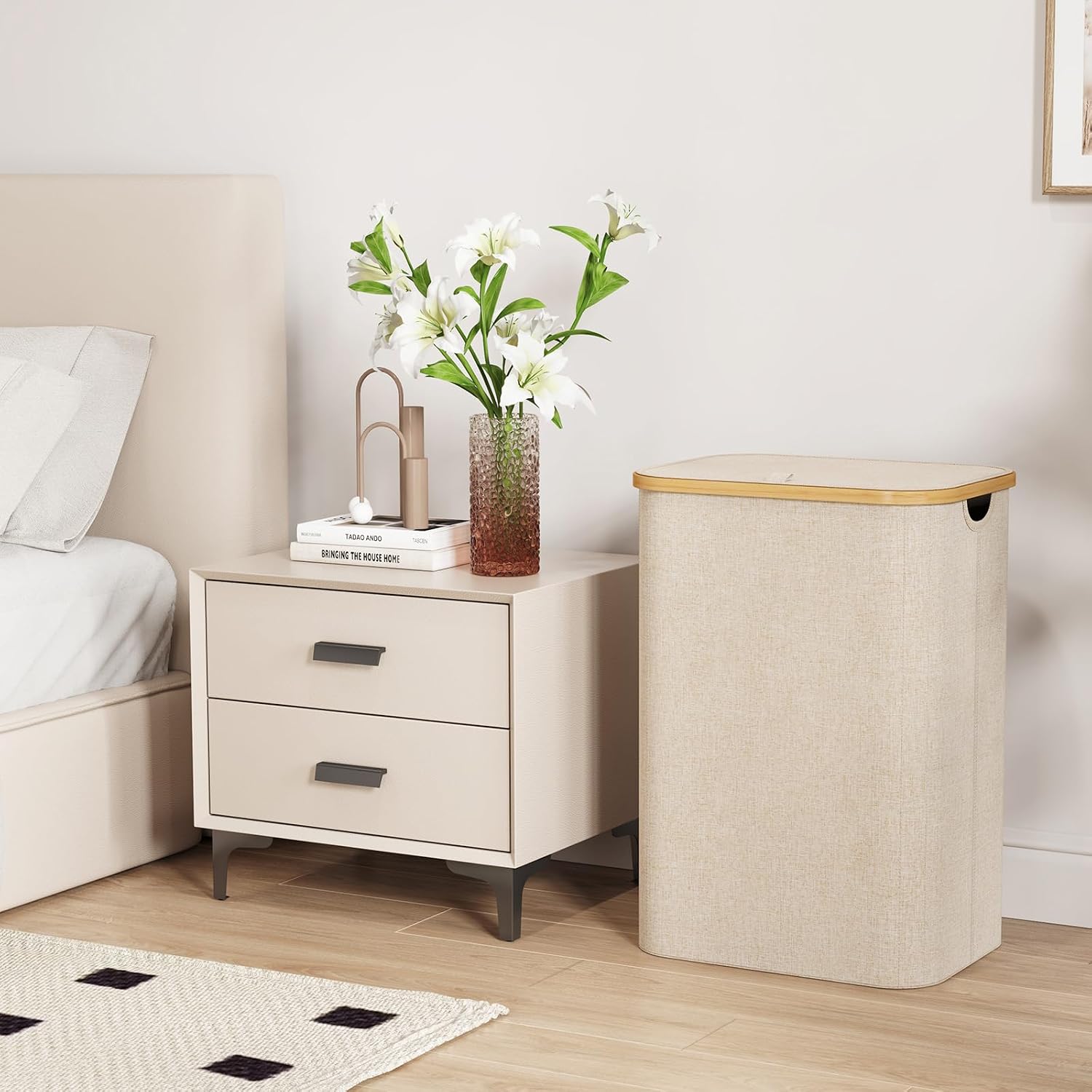 Detalle 1 de Lifewit 80L Wäschekorb mit Deckel