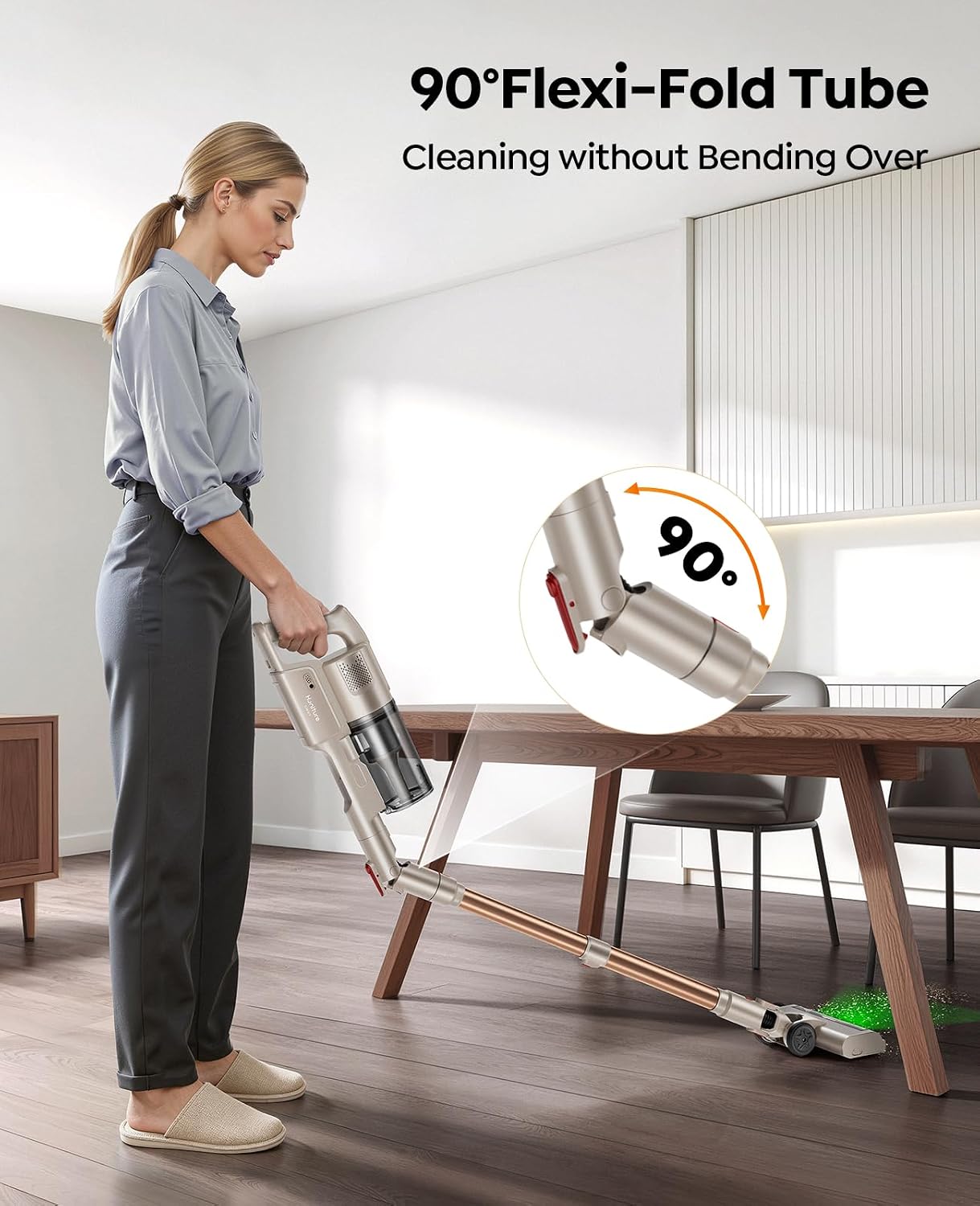Detalle 2 de Honiture Clean Cordless Vacuum Cleaner - 45KPa/550W, 50min Runtime, 90° Foldable Tube