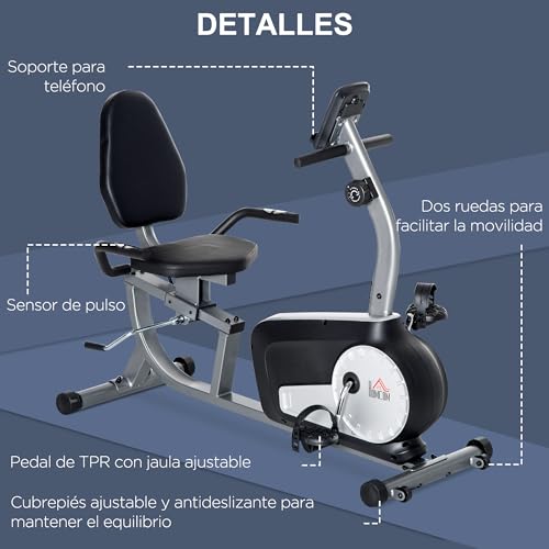 Thumbnail 5 de HOMCOM Bicicleta Estática Reclinada con Resistencia y Pantalla 🚴♀