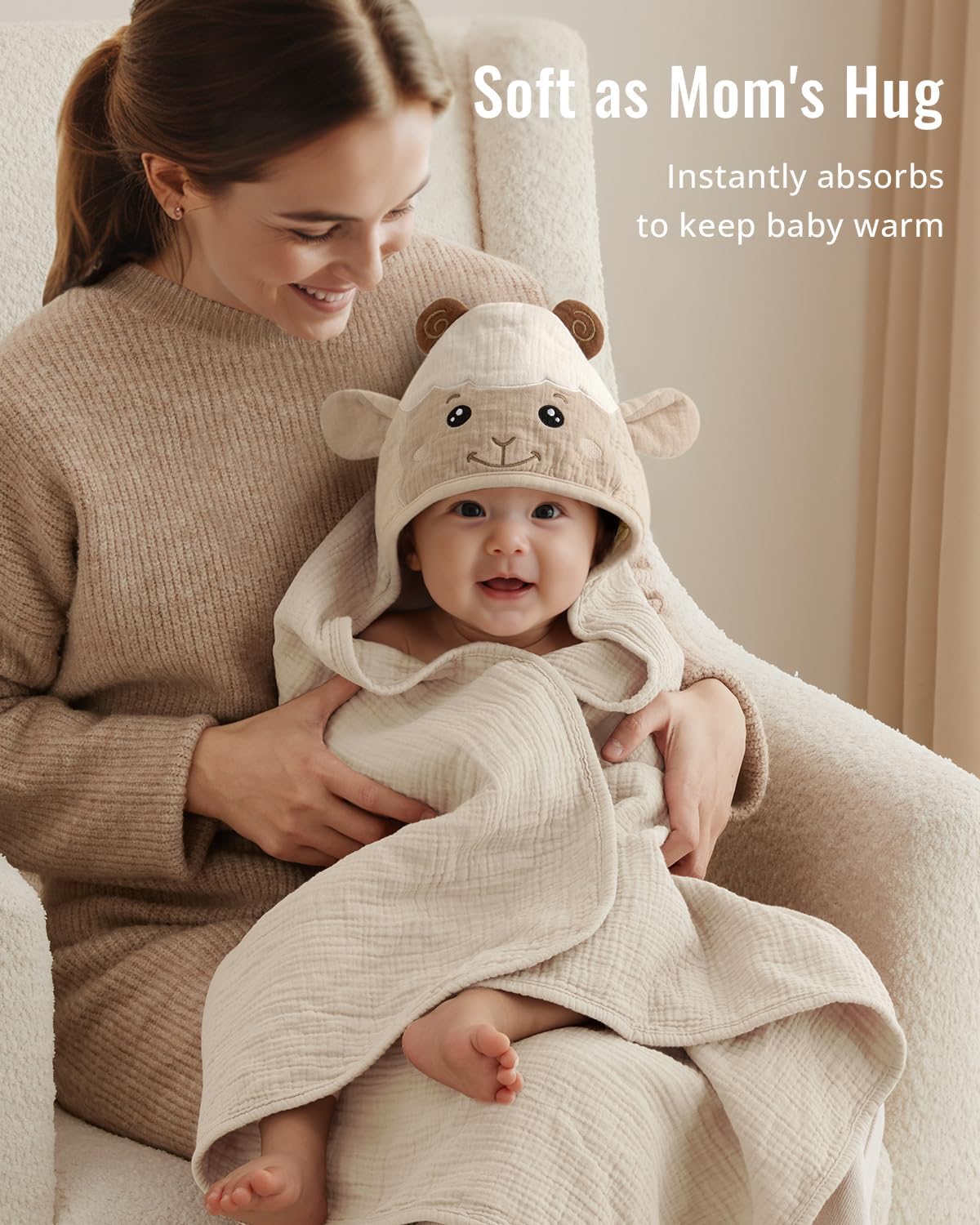 Detalle 2 de Blissful Diary Muslin Baby Hooded Towel 32