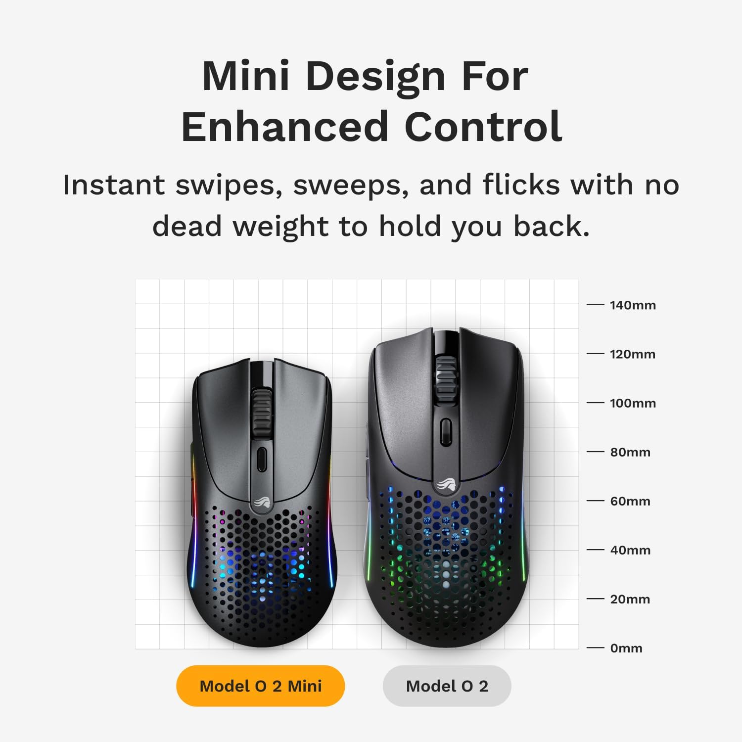 Detalle 2 de GLORIOUS Model O 2 Mini Wireless Gaming Mouse, 57 g, 26K DPI Sensor