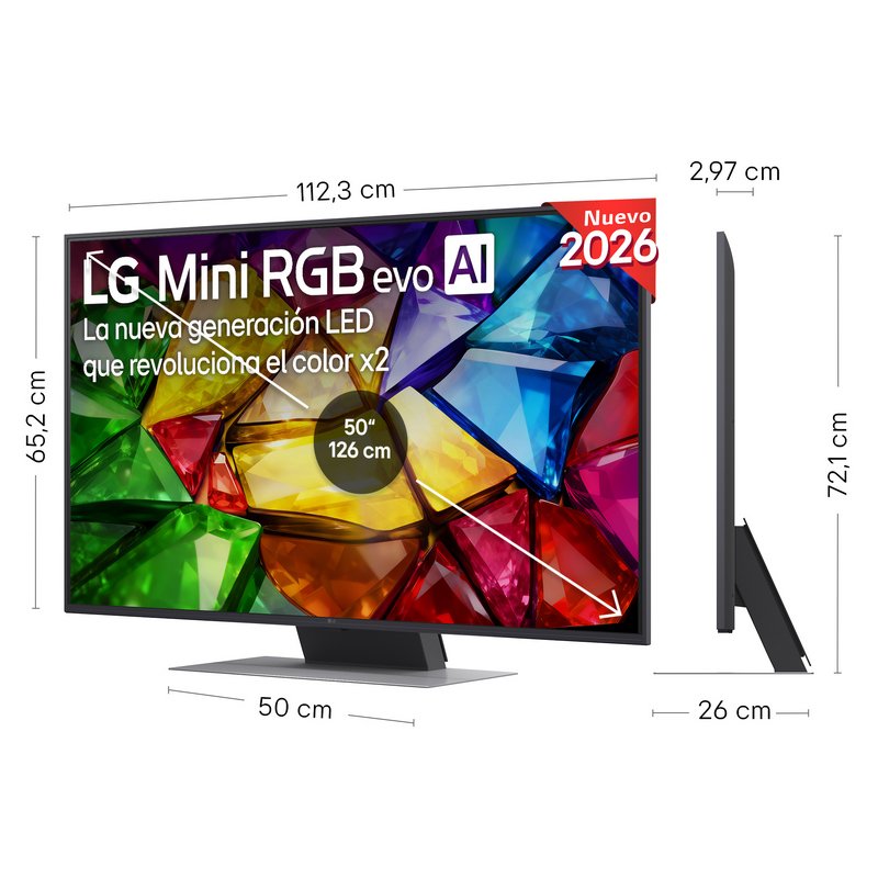 Detalle 2 de TV LG Mini RGB evo AI 50MRGB87B6B 50" 4K UltraHD con WebOS, HDR10, Dolby Vision y Dolby Atmos