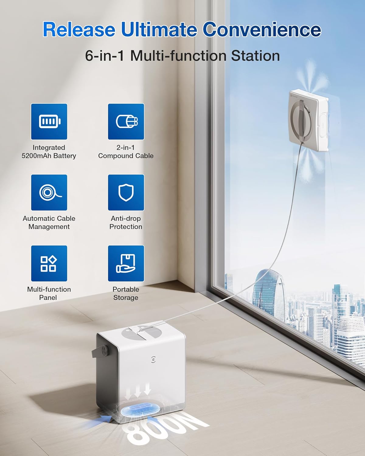 Detalle 2 de ECOVACS WINBOT W2 PRO Omni portable window cleaning robot with Omni station (dual power modes)