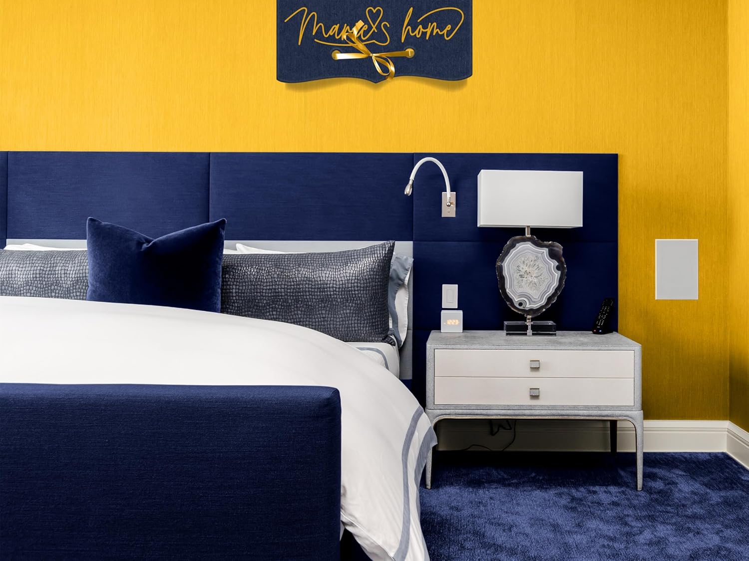 Thumbnail 1 de Marie’s Home 1627.2372 – Lot de 2 housses de coussin en soie pour coussin de nuque, taille S, bleu marine