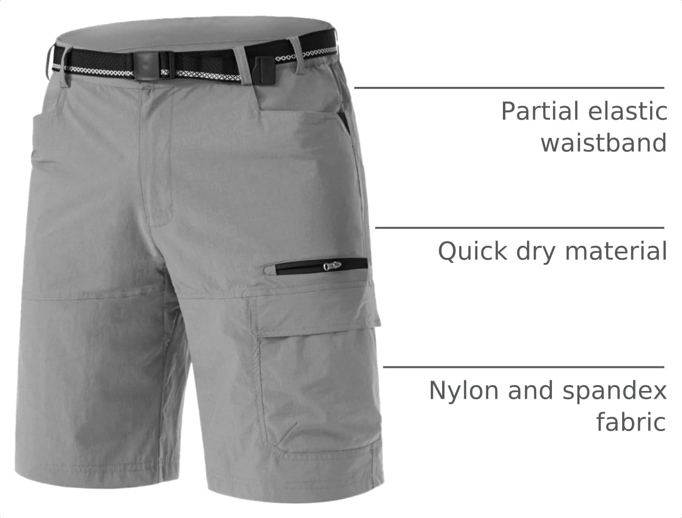 Detalle 2 de TACVASEN Men's Summer Outdoor Shorts: Quick-Dry, Water-Resistant Cargo for Active Lifestyles