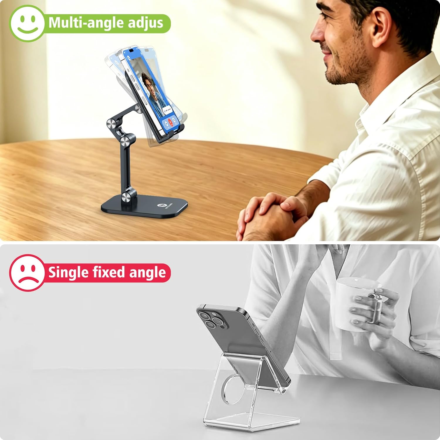 Detalle 2 de OCYCLONE Phone Stand Adjustable Height for 4.7–13"