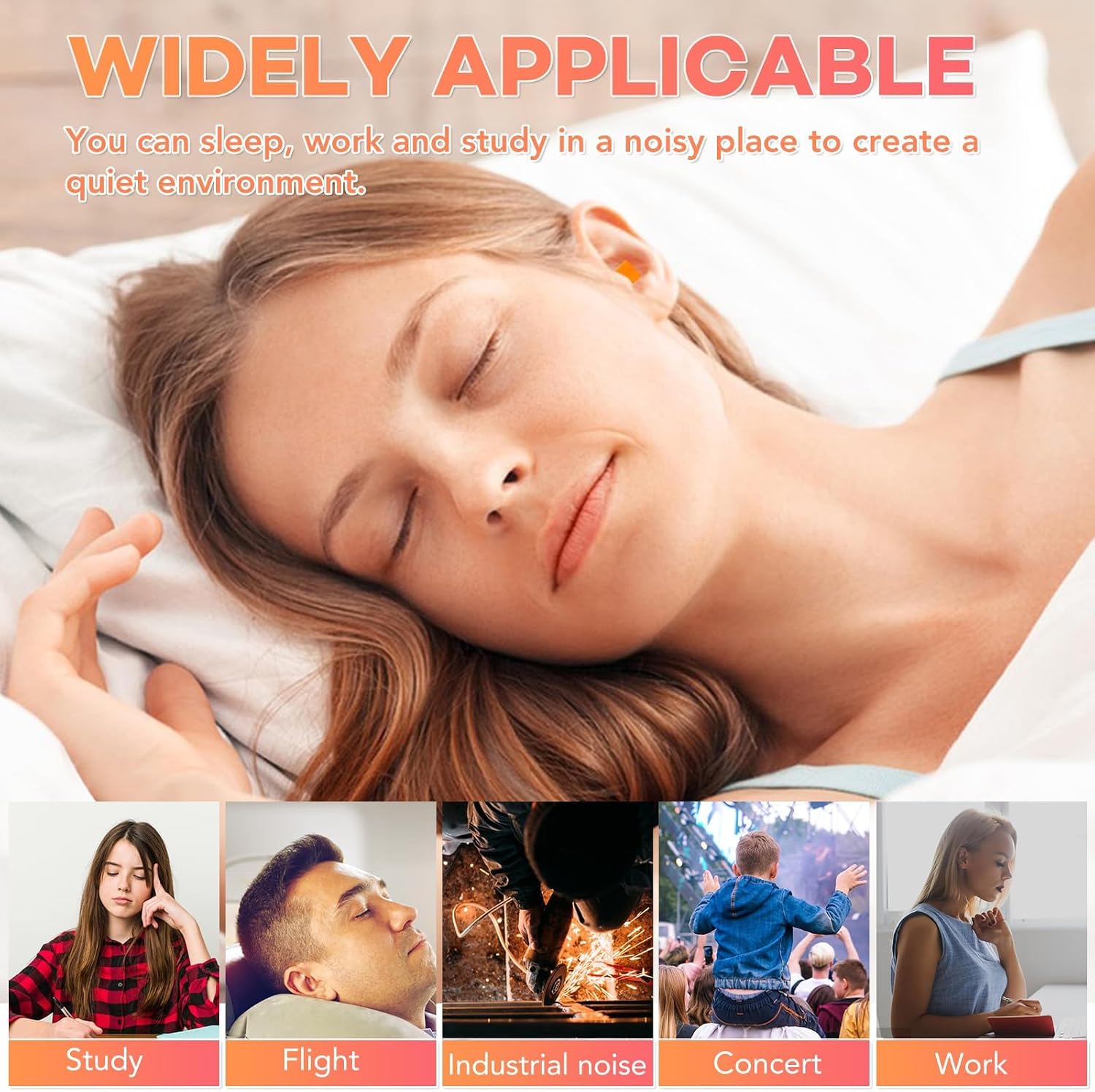 Detalle 2 de VOISEN Ear Plug, 500 Pairs: 32dB NRR, 37dB SNR Noise Blocking for Sleep, Study, Travel