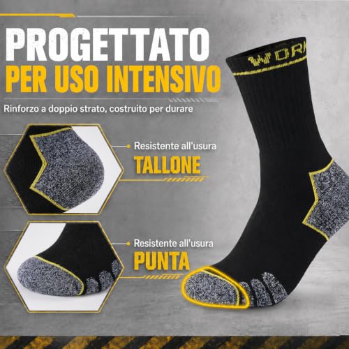 Detalle de Niorasen calzini da lavoro uomo, 6 paia in spugna, taglia 47-50