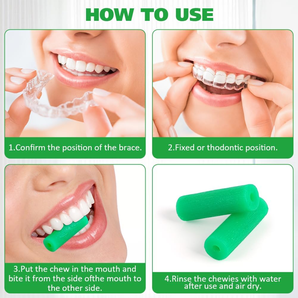 Detalle de OFFCUP Aligner Chewies, 10-pack i BPA-fri silikon med fem smaker