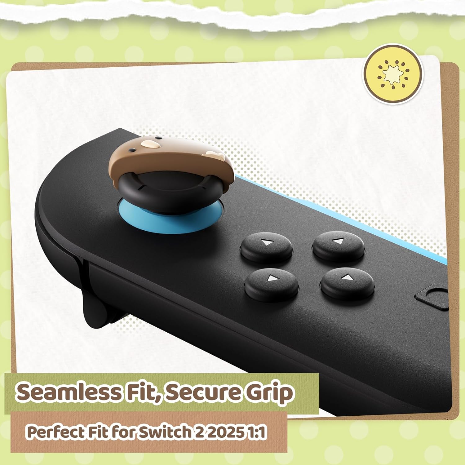 Detalle 2 de GeekShare Thumb Grips for Switch 2 (2025) – 4 Pack Replacement Cap Sets