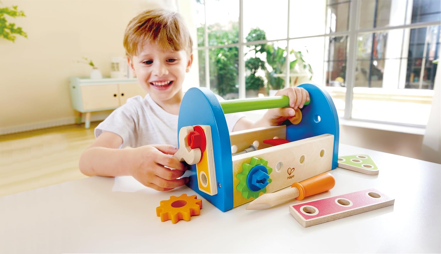 Detalle de Hape E3001 gereedschapskist met 17 onderdelen