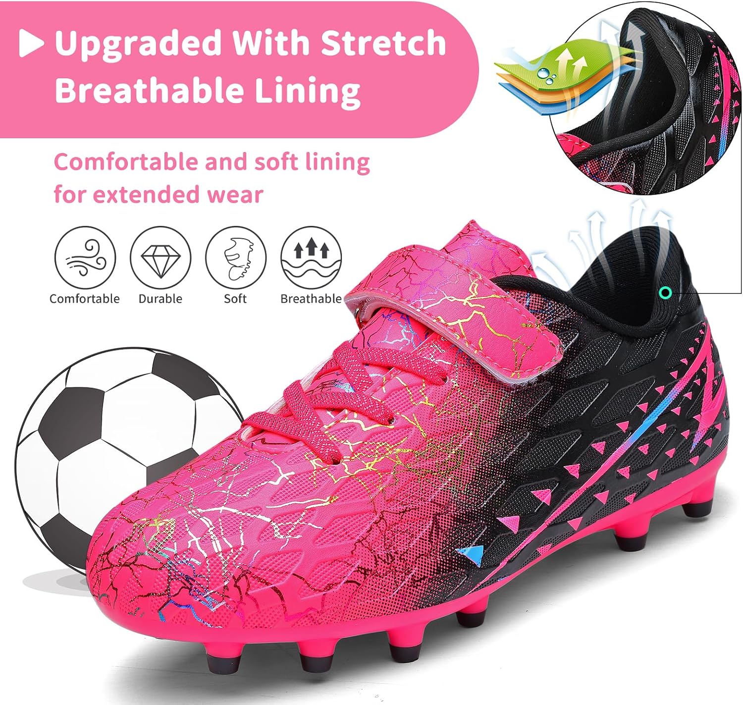 Thumbnail 3 de Kids FG/AG football boots trainers with velcro