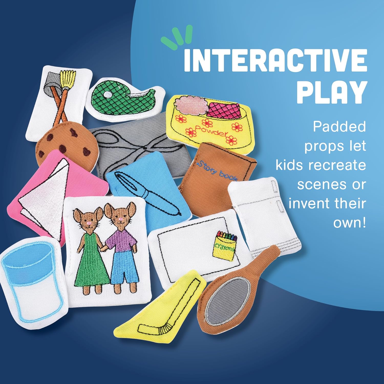 Detalle 2 de Constructive Playthings If You Give a Mouse a Cookie puppet set 16 pieces