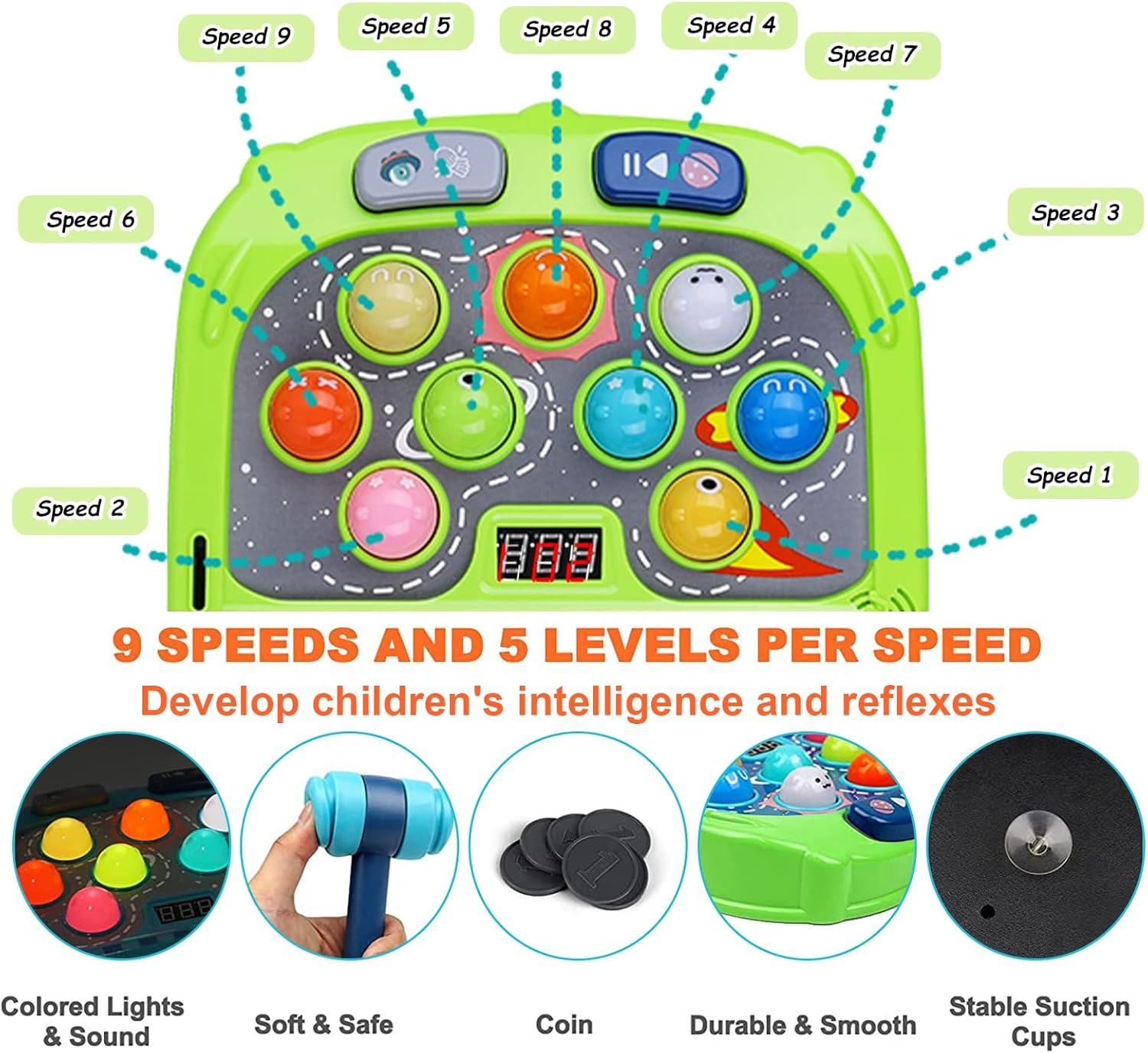 Thumbnail 1 de Whack Game Mole for Kids: Interactive 3-Mode Hammer Toy for Ages 3–8