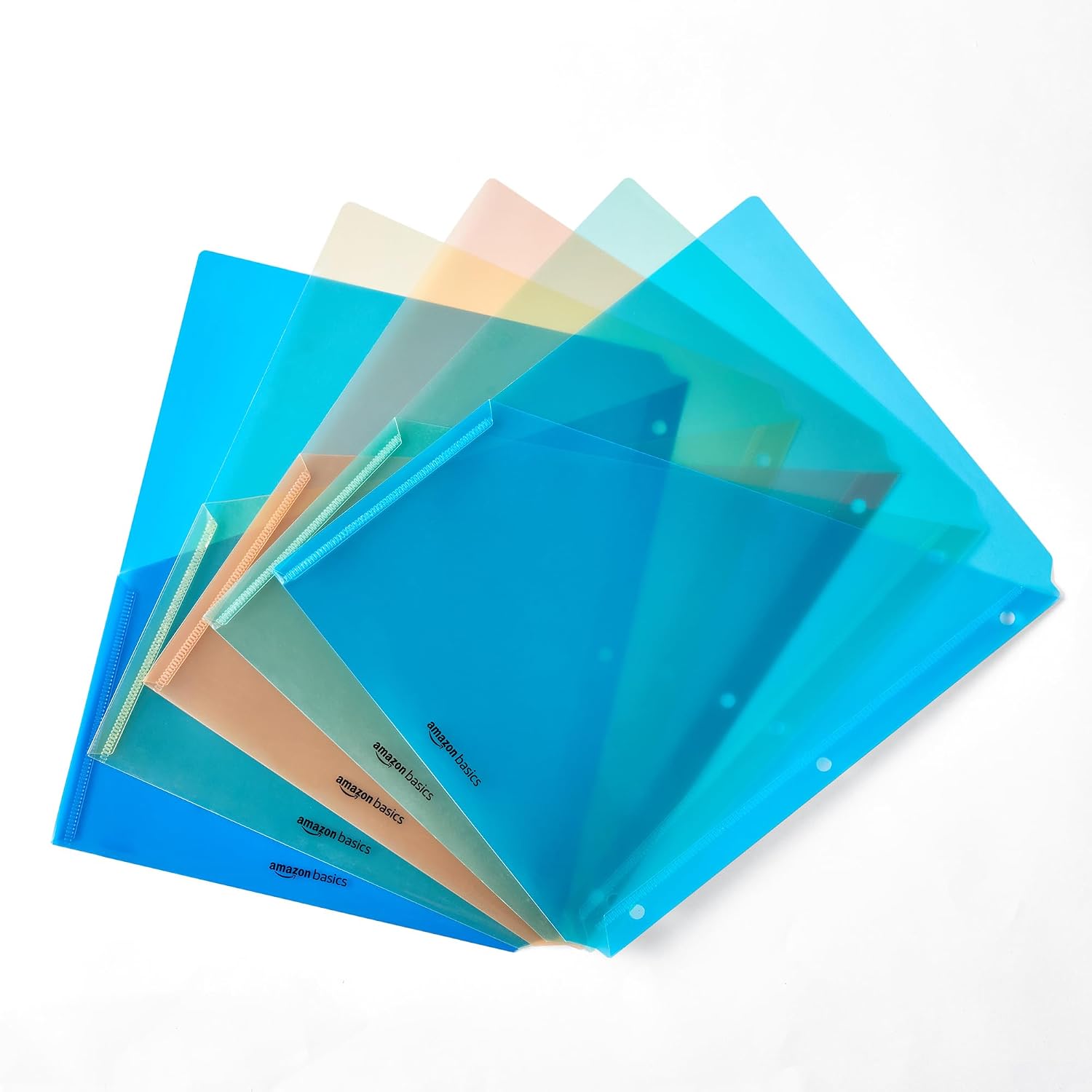 Detalle 2 de Amazon Basics Binder Organizer: 25-Pack Plastic Document Folders with 3-Hole Punch