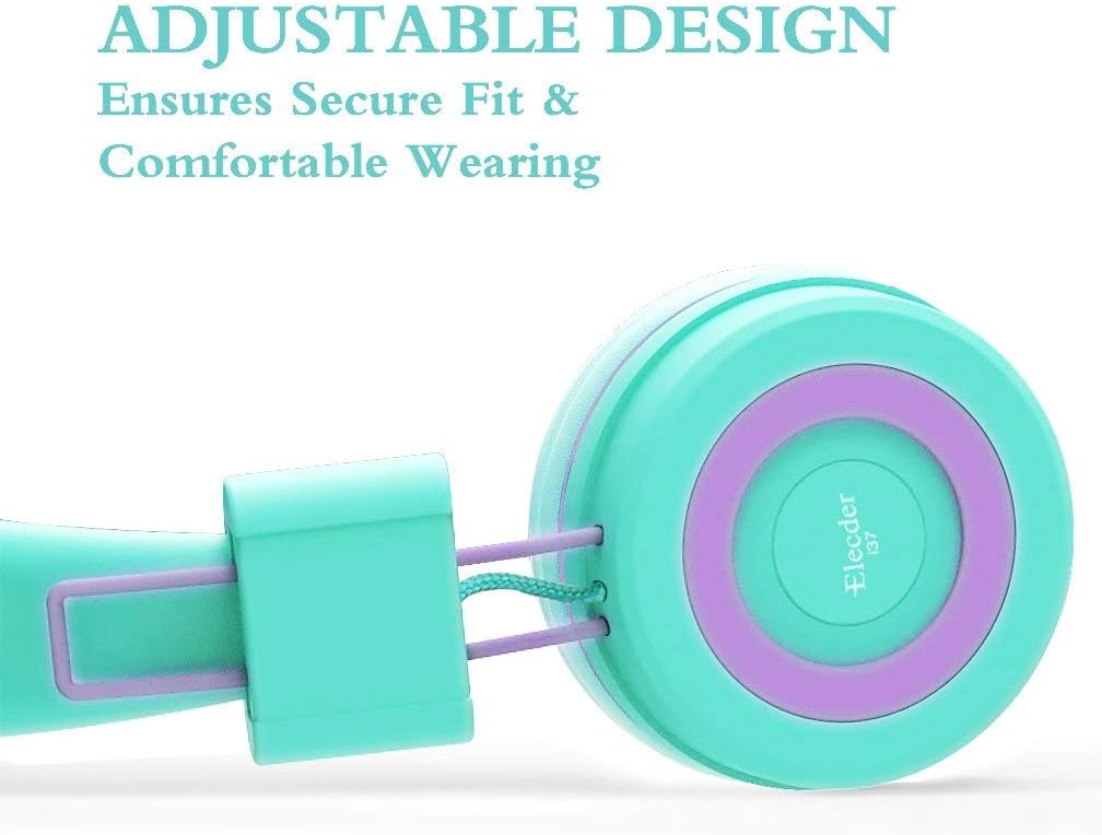 Thumbnail 4 de ELECDER i37 Kids Headphones for School — Foldable, Adjustable, Lightweight On-Ear (Green)