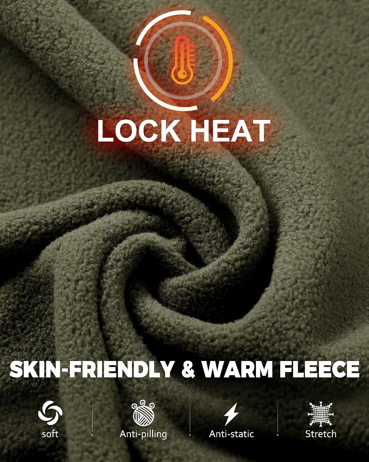 Detalle de 33,000ft Men’s Microfleece Half-Zip Pullover Jacket with 2 Pockets