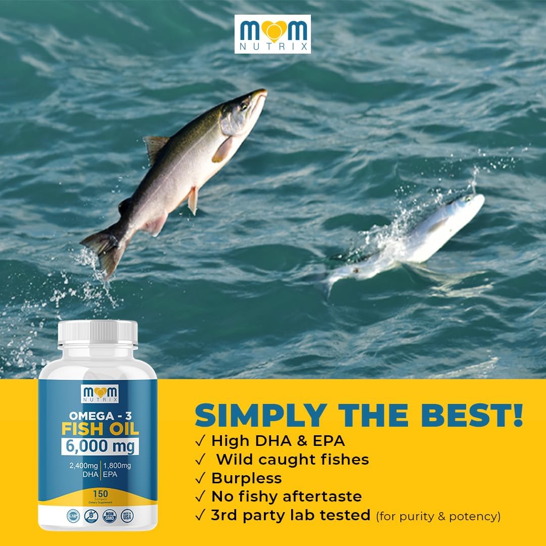Thumbnail 3 de MOM NUTRIX Omega 3 Fish Oil Softgels, Wild-Caught, Triglyceride Form, 150 Count