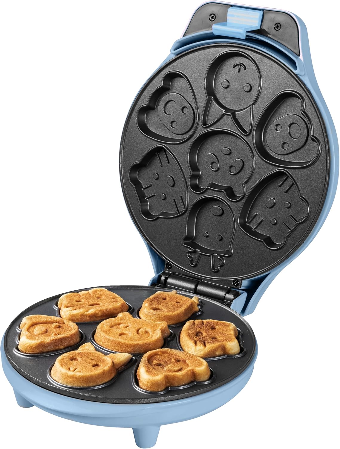 Detalle 2 de Bestron Waffeleisen für Mini-Cookies – Tiermotiven, 700 W, Blau