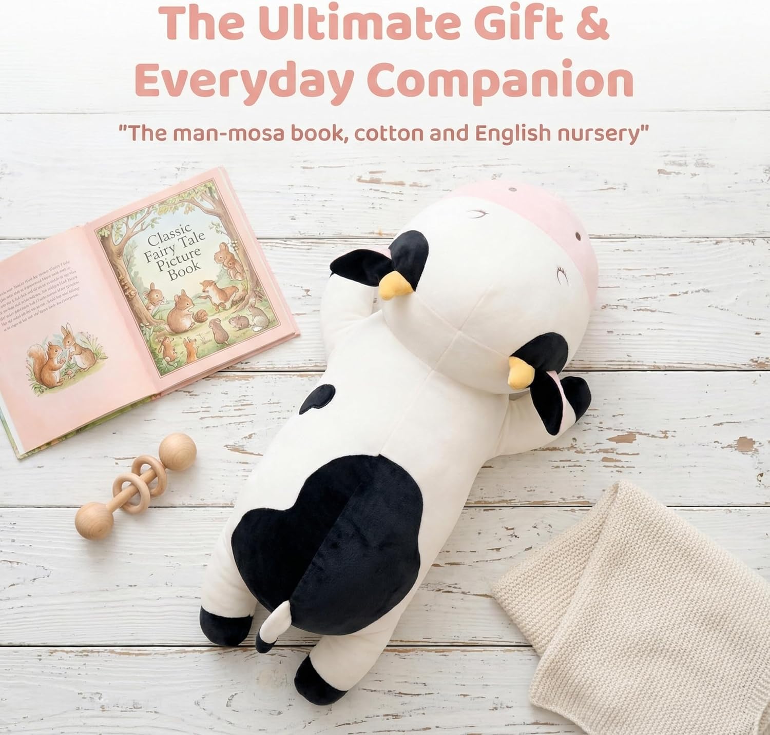 Thumbnail 1 de GAGAKU Peluche di mucca da latte pesante 66 cm: coccole, comfort e versatilità