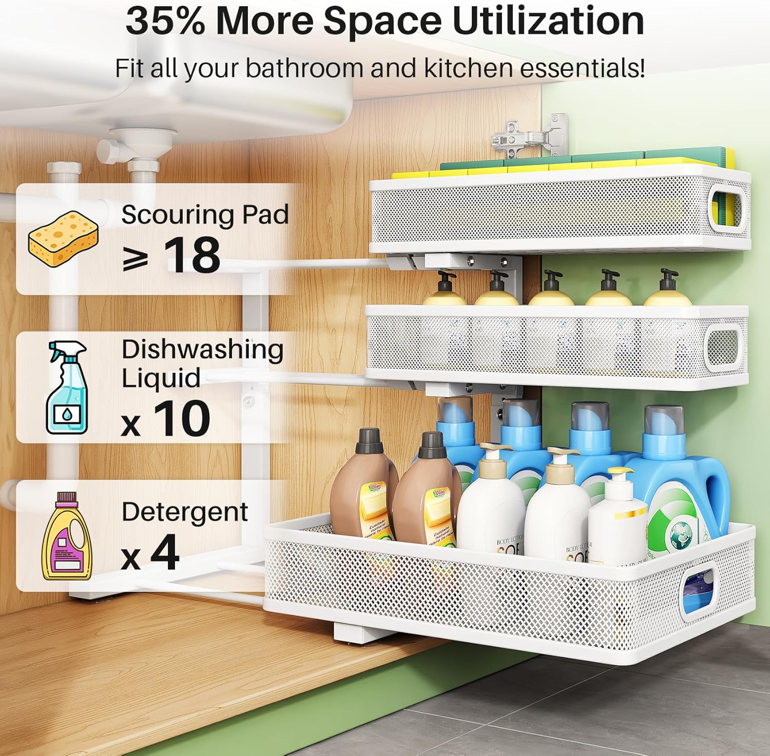 Thumbnail 4 de Kitstorack Under Sink Organizer 2-Pack