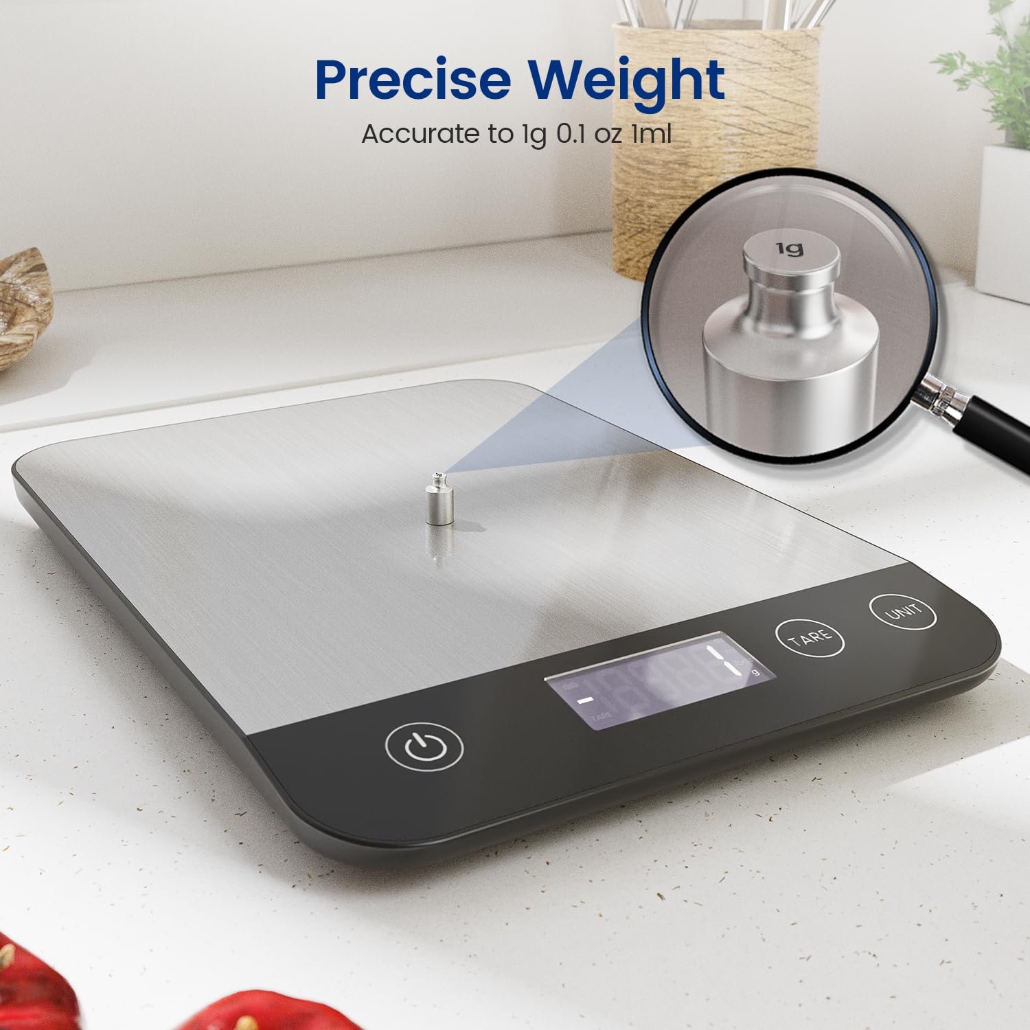 Thumbnail 3 de Balance de cuisine numérique Rechargeable & 15 kg – précision 1 g / 0,1 oz, USB-C