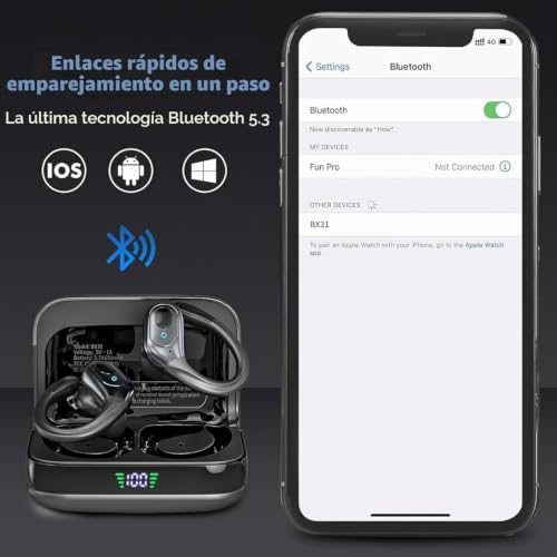 Detalle de HAOYUYAN Auriculares Inalámbricos Bluetooth 5.4 con Cancelación de Ruido, 75 Horas de Reproducción y IPX7