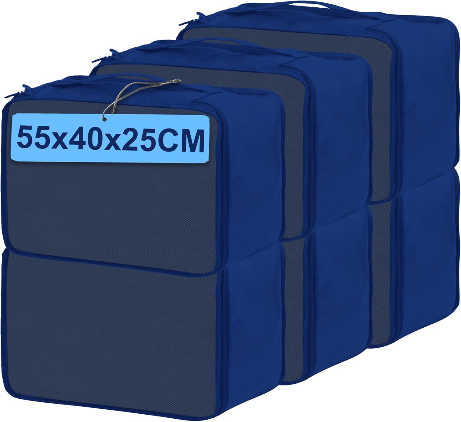 Detalle de Extra Large Deep Packing Cubes 6 Pack (55×40×25cm) – Navy