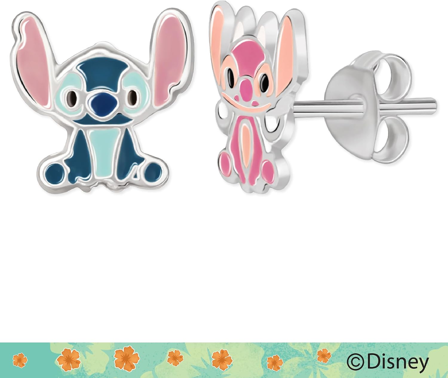 Detalle de Disney Jewelry Lilo & Stitch Boucles d'oreilles à tige — motif fleur et Stitch / ange et Stitch