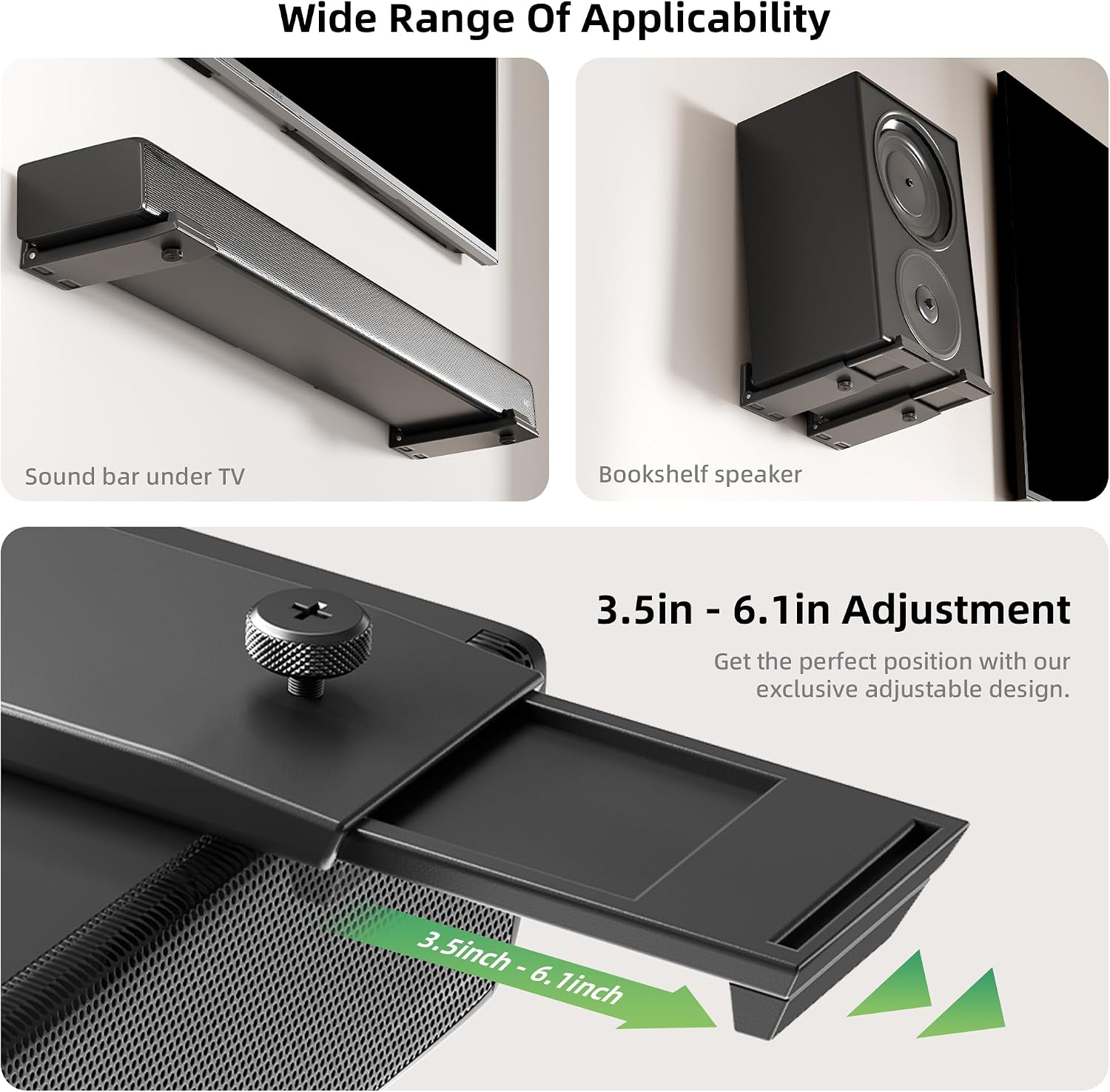 Detalle 2 de ELETIUO Soundbar Wall Mount 30 Lbs
