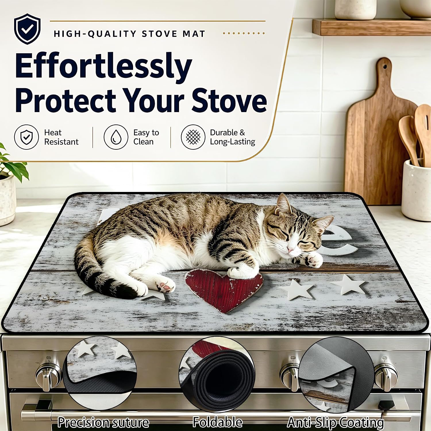 Detalle de seewan Diatomite Electric Stove Top Cover, Scratch-Resistant Cooktop Mat