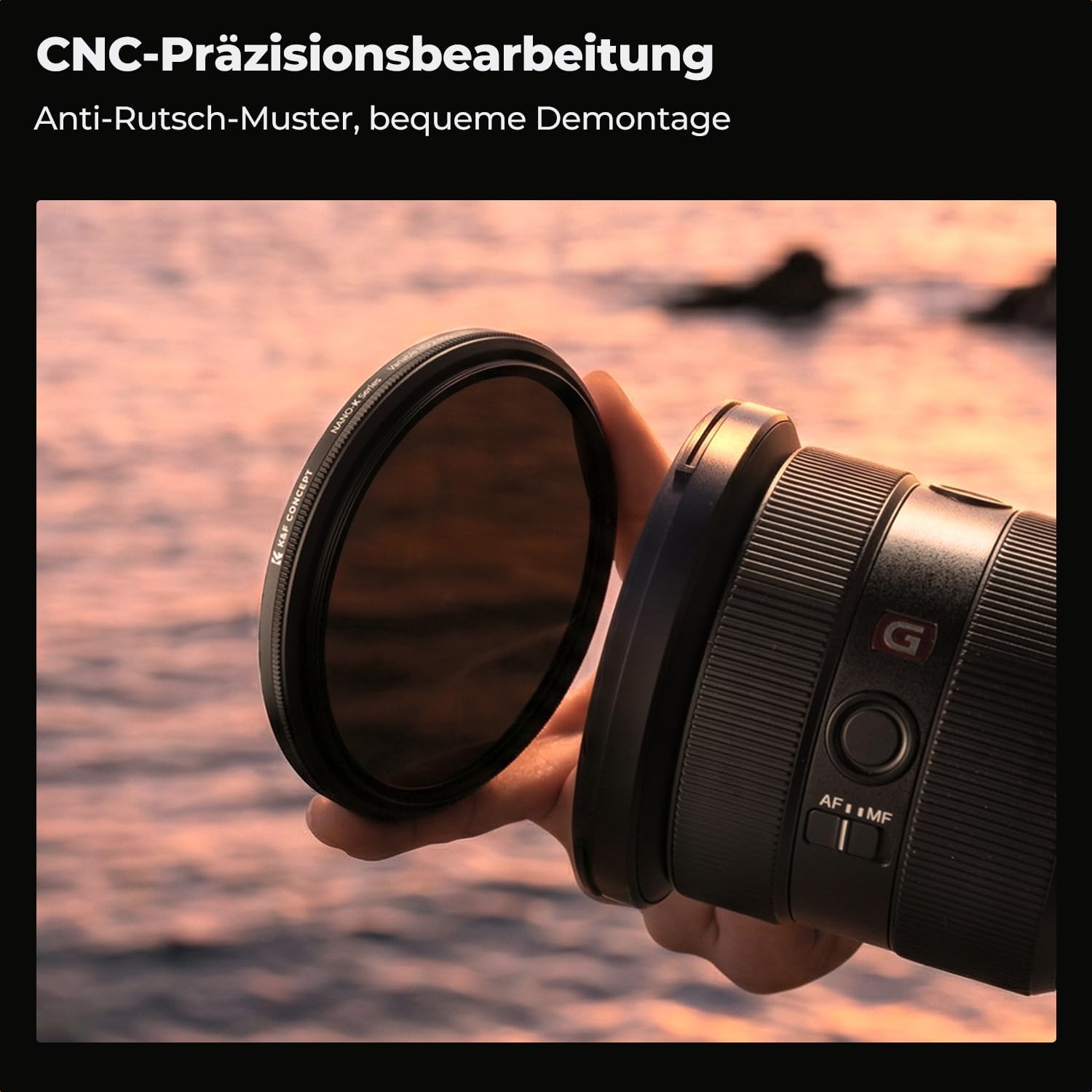Thumbnail 5 de K&F CONCEPT ND2‑400 variabler ND Filter 77mm