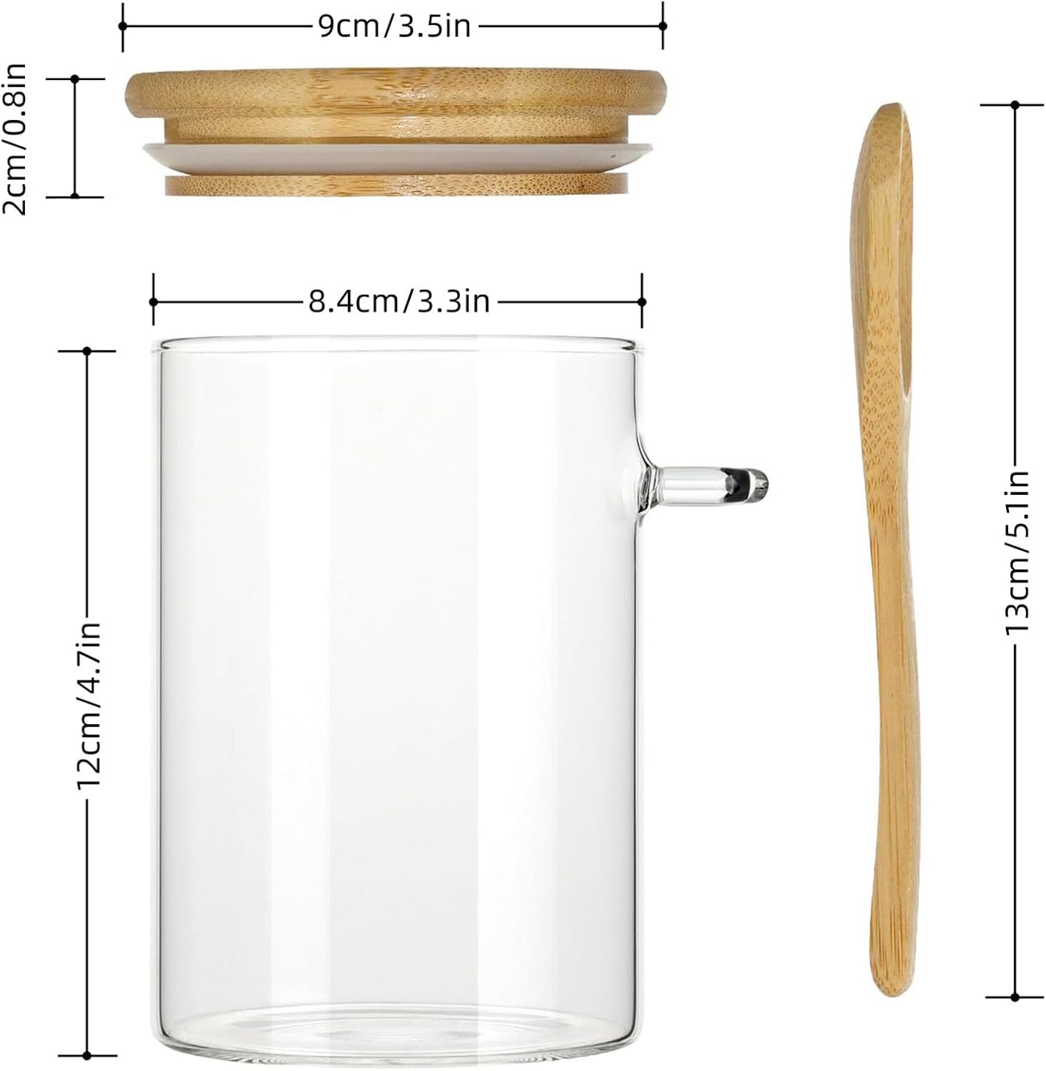 Thumbnail 1 de Eidoct 4pcs Glass Jars with Spoons – Airtight Storage Jars with Wooden Lids