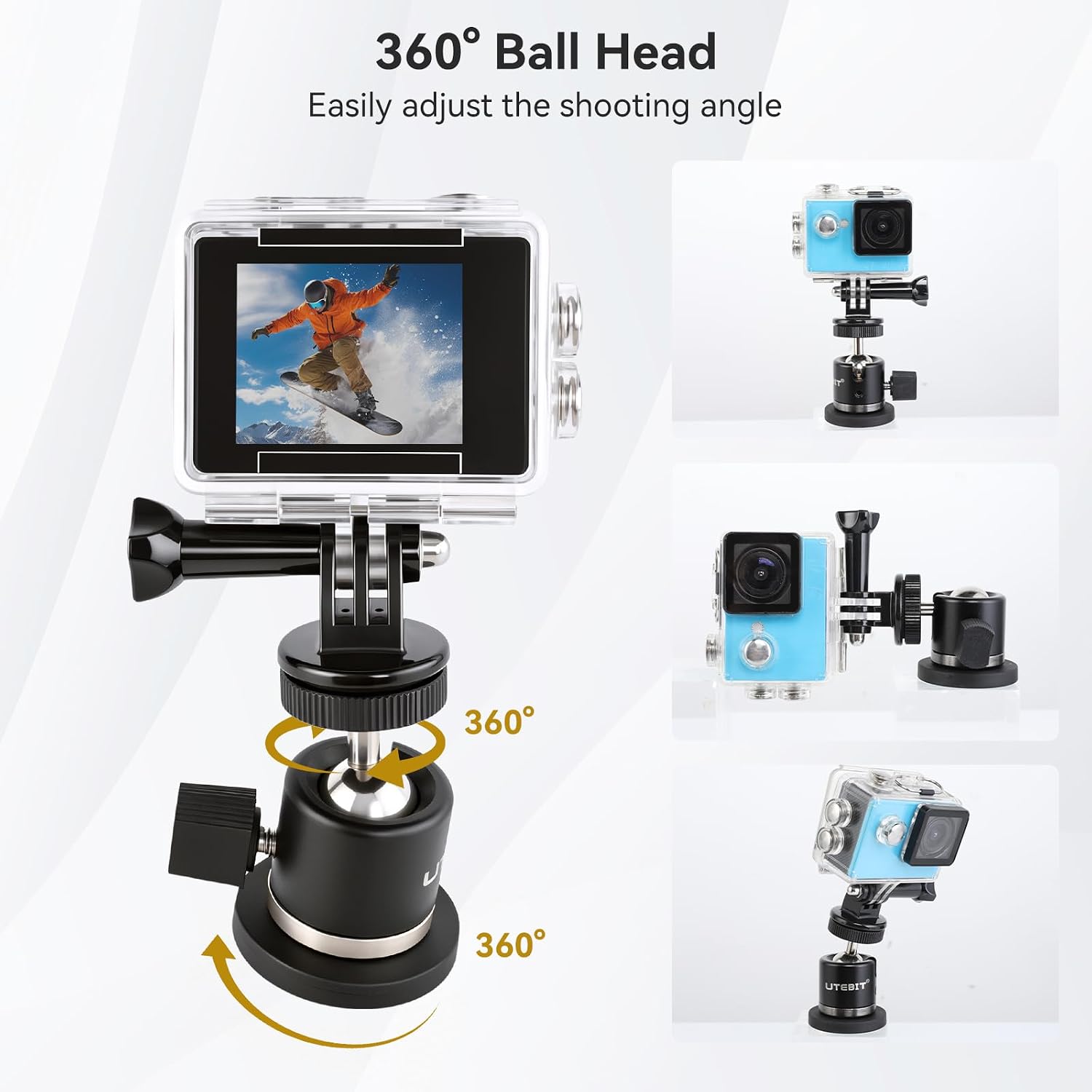 Detalle de UTEBIT 43mm Magnetic Camera Mount with 360° Rotating Ball Head