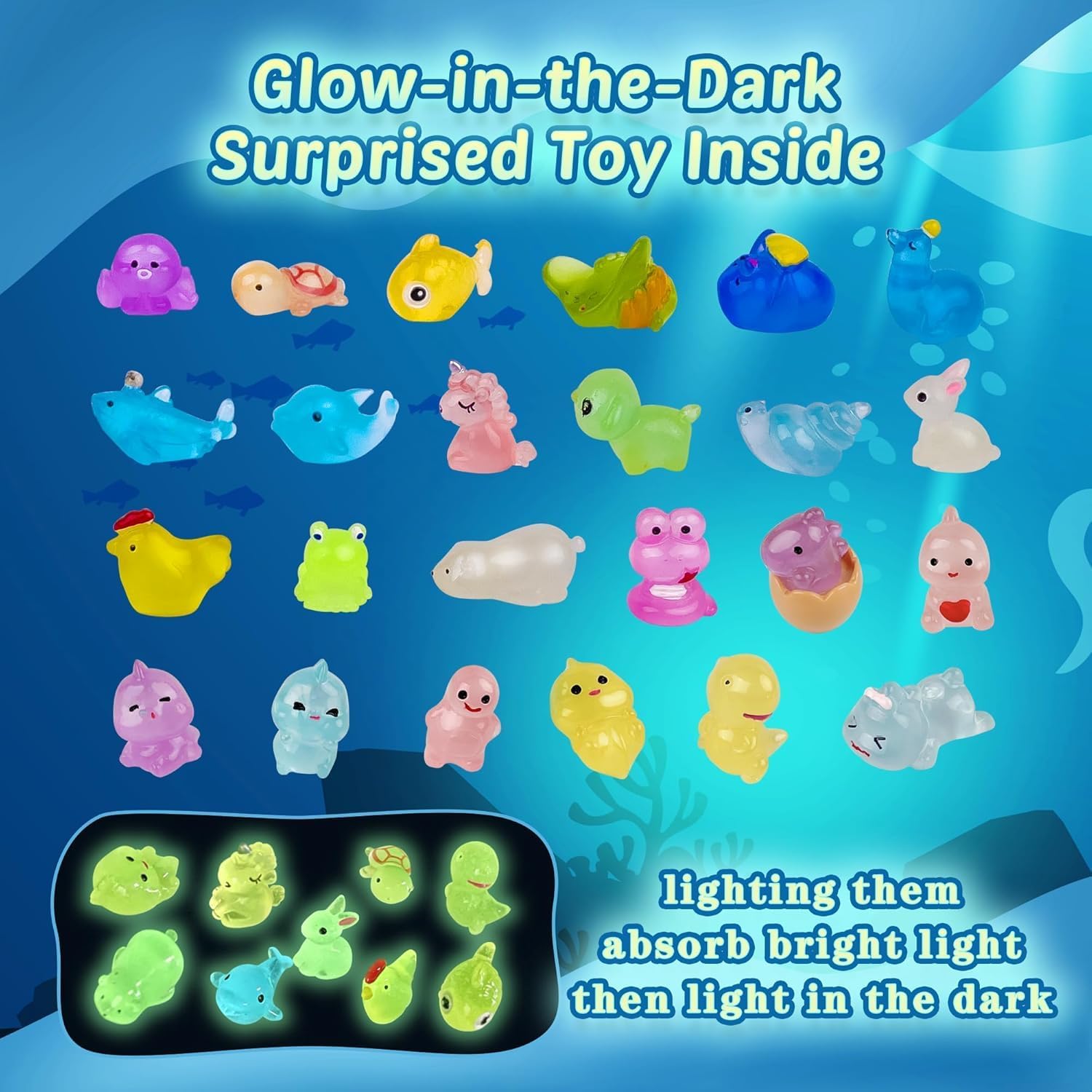 Detalle 2 de Bath Bombs for Kids: 24 Glow‑In‑The‑Dark Surprise Bath Fizz with Natural Colour