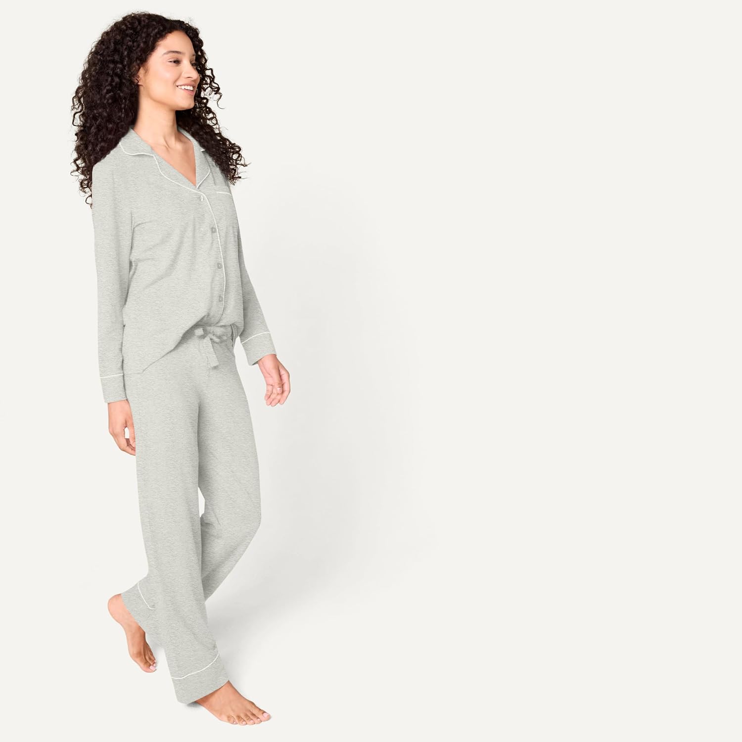 Thumbnail 2 de Damen Schlafanzug-Set aus Baumwollmodal von Amazon Essentials: langärmeliges Hemd & lange Hose