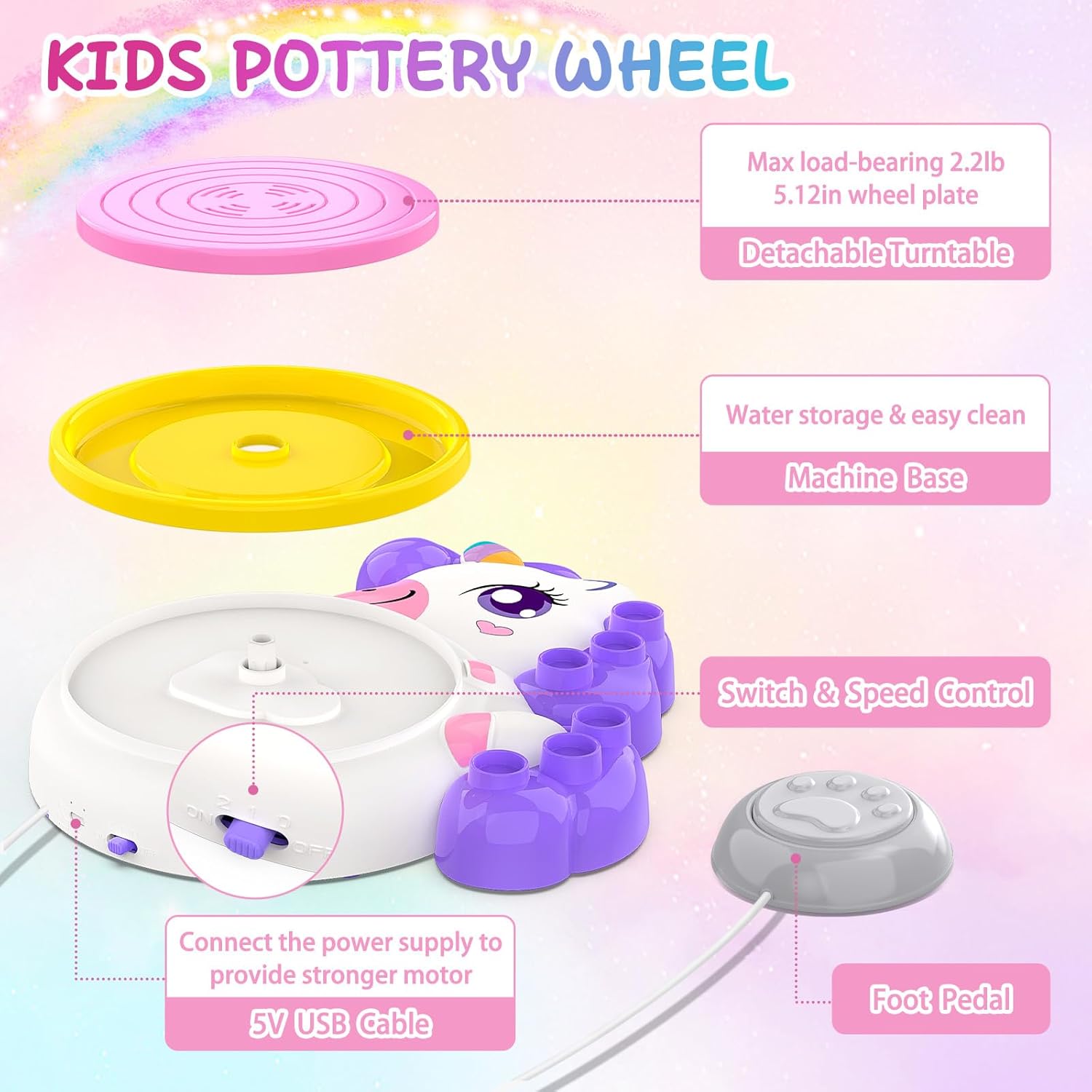 Thumbnail 5 de Pottery Wheel for Kids Ages 8-12 Purple