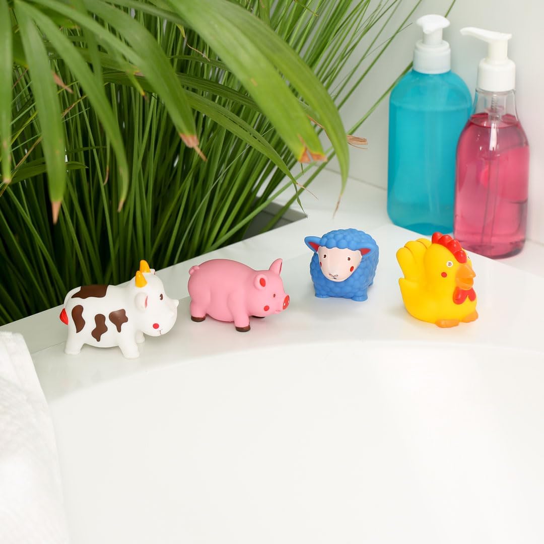 Thumbnail 3 de Ludi Badewannen-Spritztiere in Form von Nutztieren (Küken, Schaf, Kuh, Schwein) – 7 cm