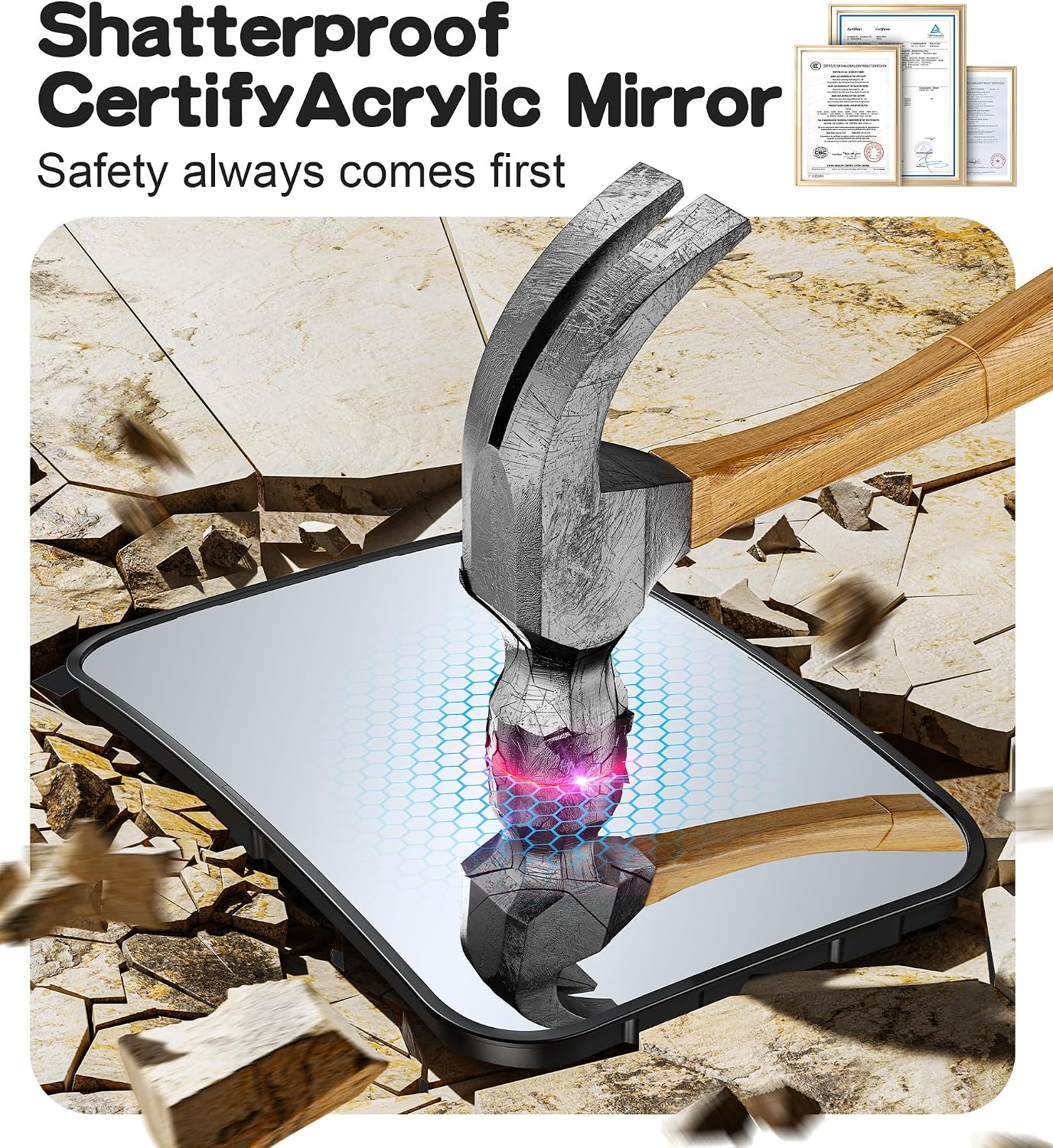 Thumbnail 5 de TAZENI BBJ-20 Baby Car Mirror for Rear-Facing Seats, 360° View, Hook Clip