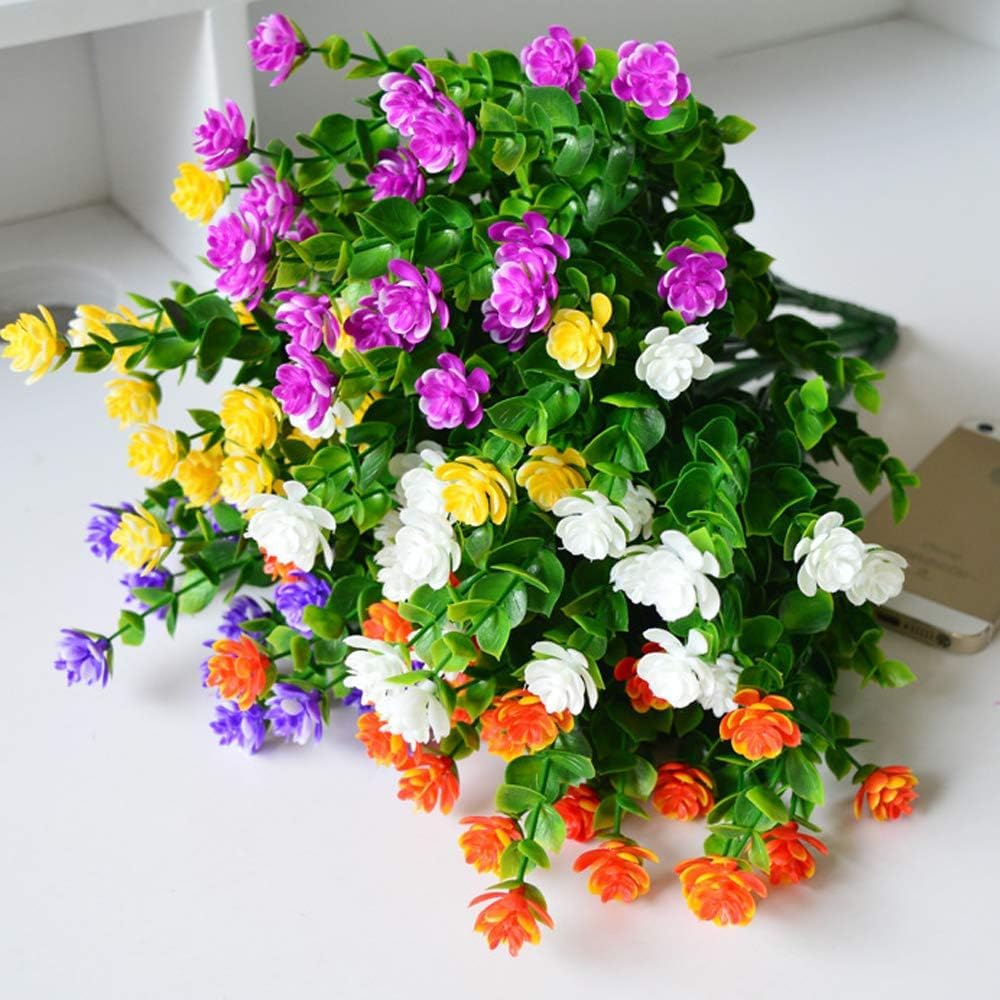 Detalle de Amajoy 15 Bundles Outdoors Artificial Flowers – UV‑Resistant Faux Plants for Indoor and Outdoor Decor