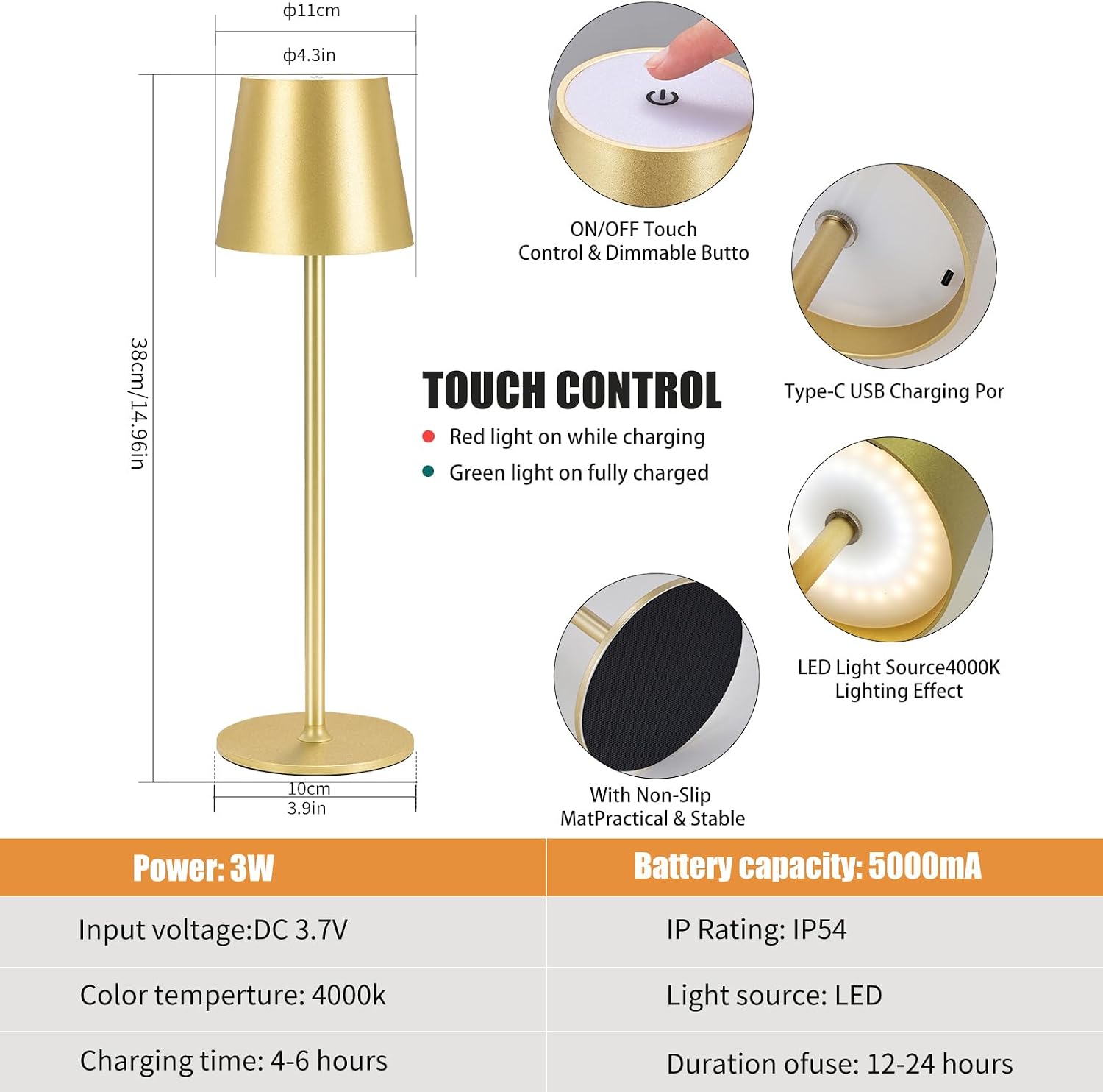 Thumbnail 2 de Zoeger lampes de table LED sans fil 2 pièces