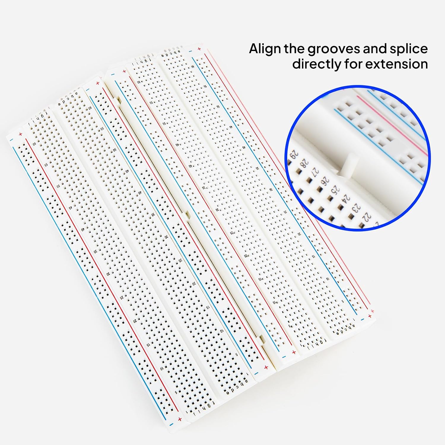Thumbnail 2 de ELEGOO 3 pezzi Breadboard con 830 punti – senza saldature, espandibile, compatibile R3