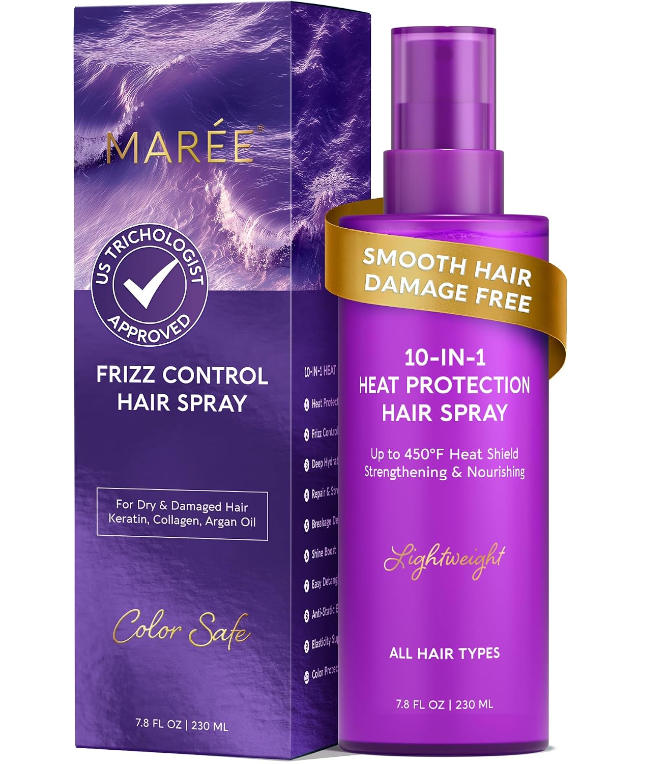 Detalle de MAREE 10-in-1 Heat Protection Spray 450°F