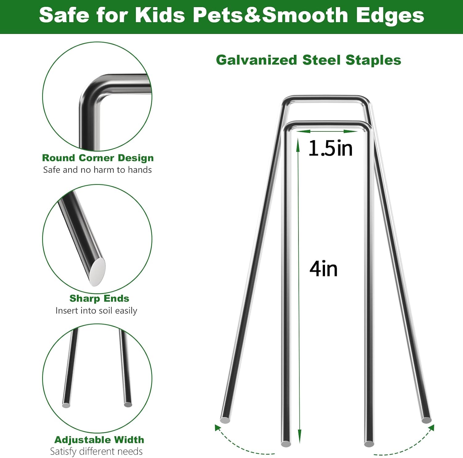 Thumbnail 6 de AMAGABELI GARDEN & HOME CPD-1 Galvanized Landscape Staples, 4-Inch, 12-Gauge