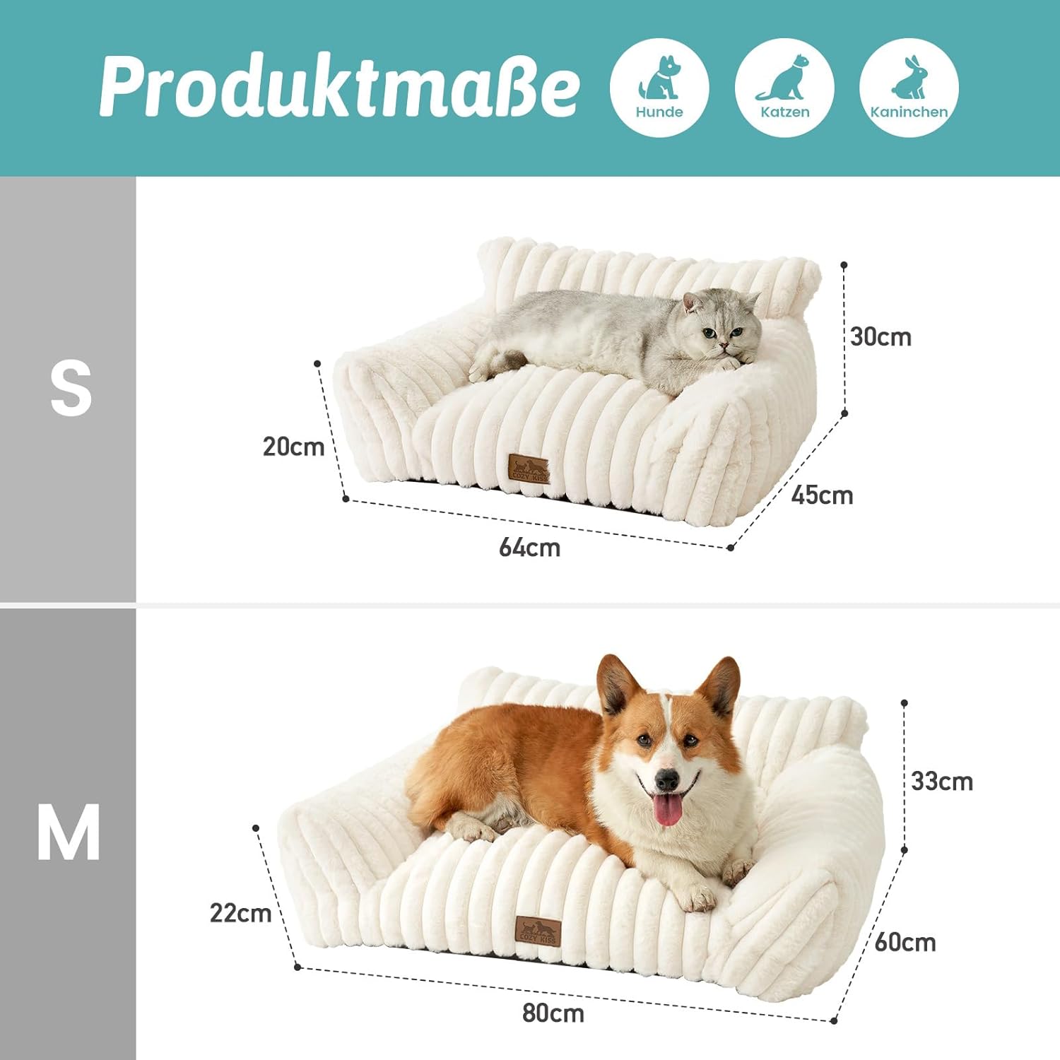 Detalle 1 de COZY KISS Katzenbett 65x44x30 cm