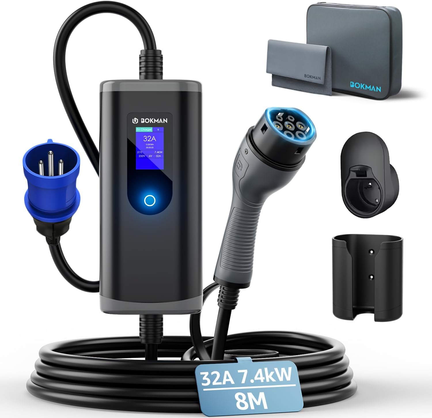 Thumbnail 6 de Bokman EV Charger 7.4kW Type 2 to CEE Plug